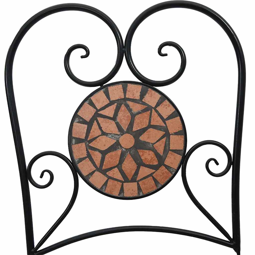 Bistro set s mozaikom boja cigle od željeza i keramike