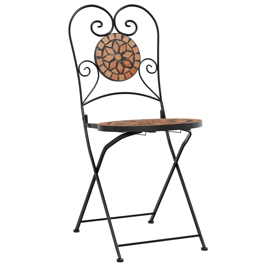 Bistro set s mozaikom boja cigle od željeza i keramike