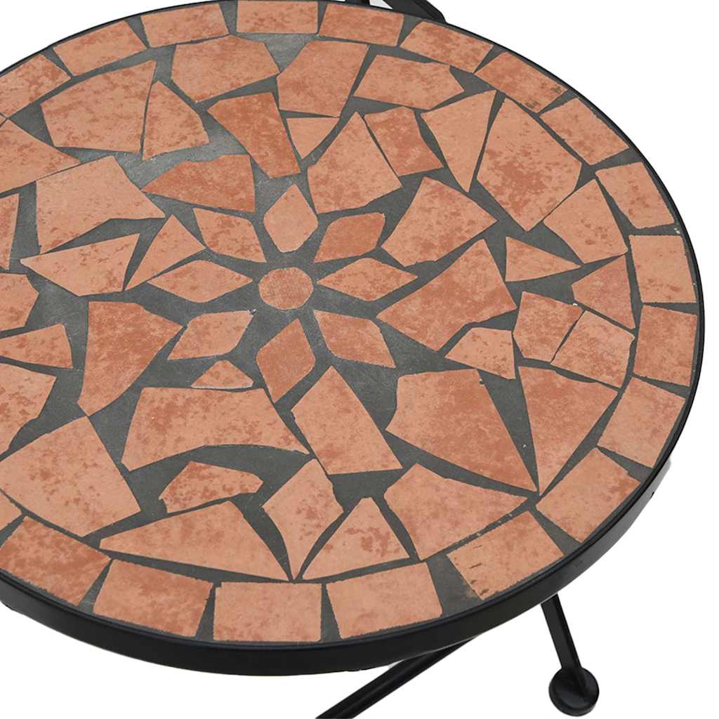 Bistro set s mozaikom boja cigle od željeza i keramike