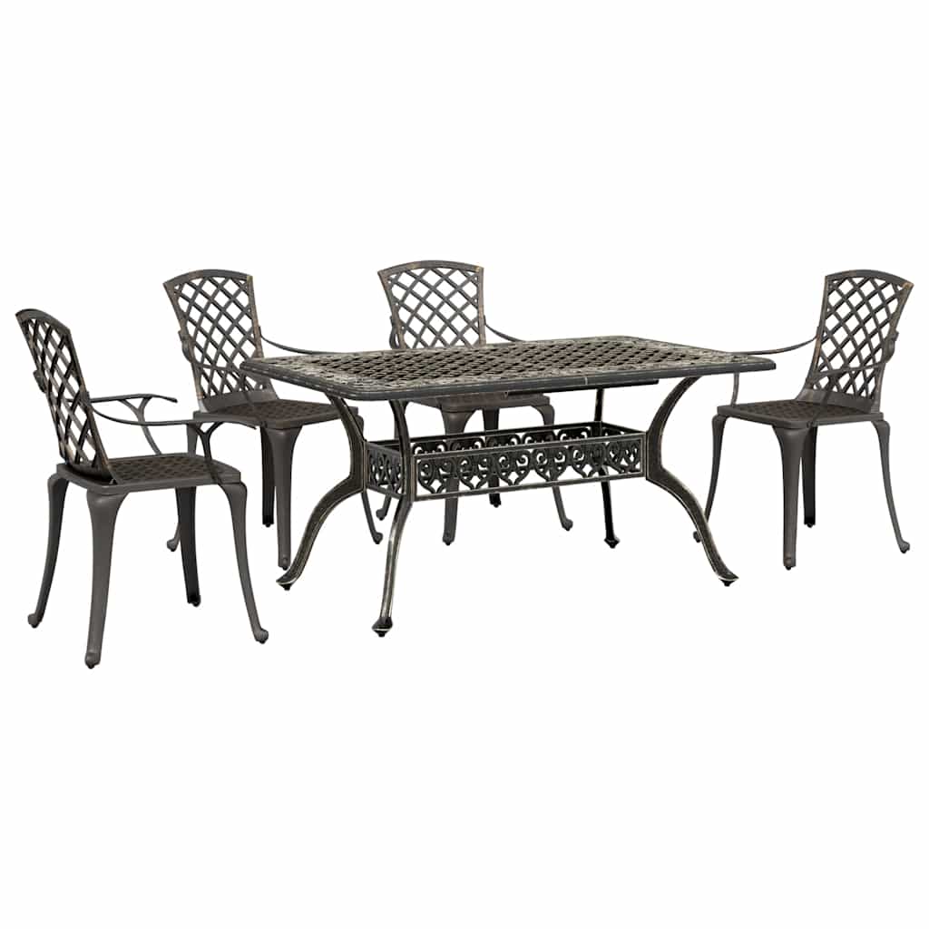 5-dijelni vrtni blagovaonski set brončani lijevani aluminij