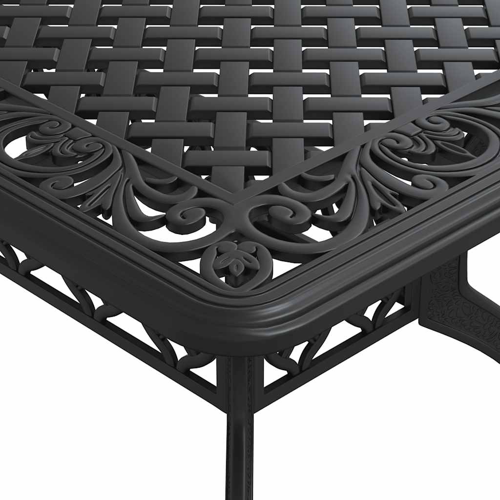 5-dijelni vrtni blagovaonski set crni od lijevanog aluminija