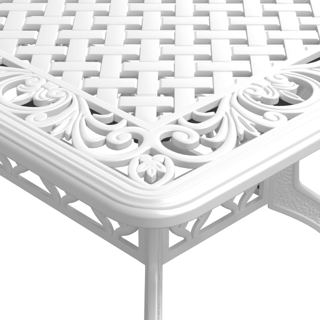 5-dijelni vrtni blagovaonski set bijeli lijevani aluminij