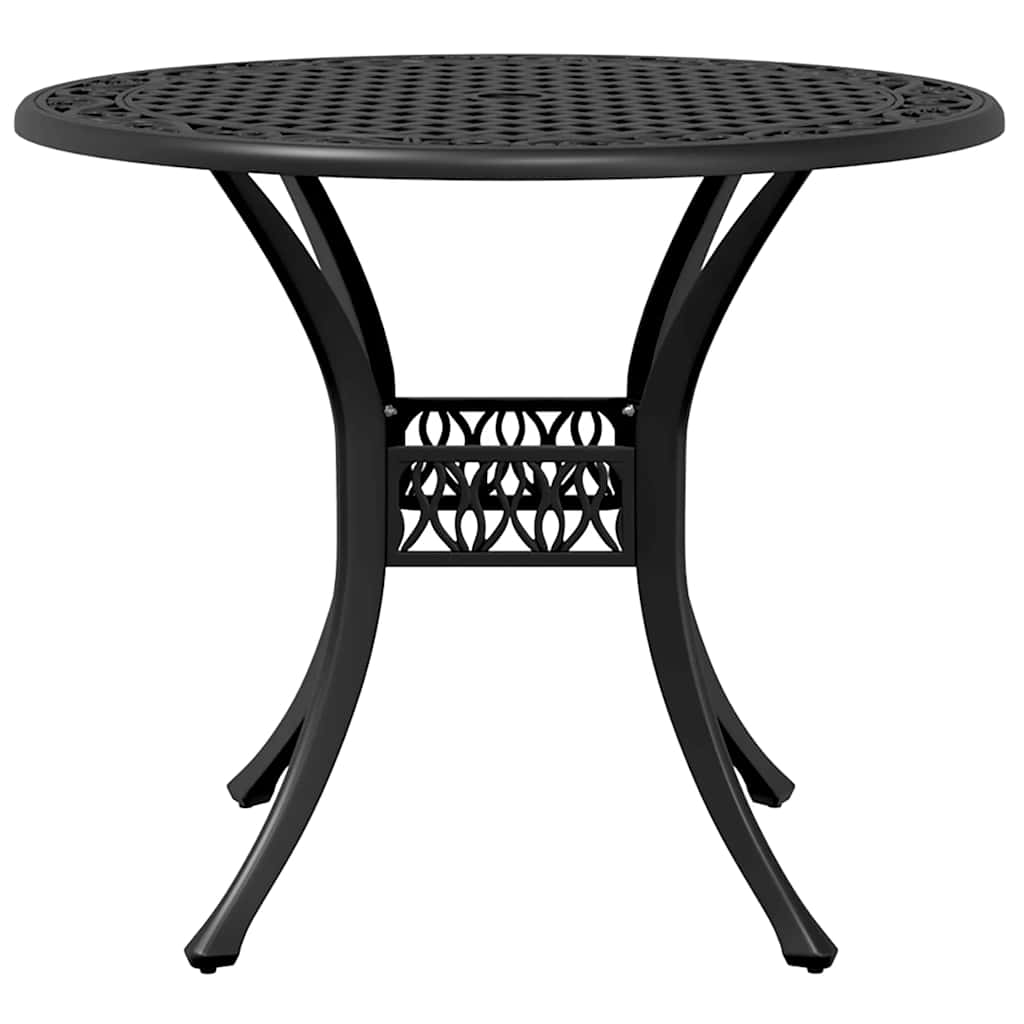 3-dijelni bistro set crni od lijevanog aluminija
