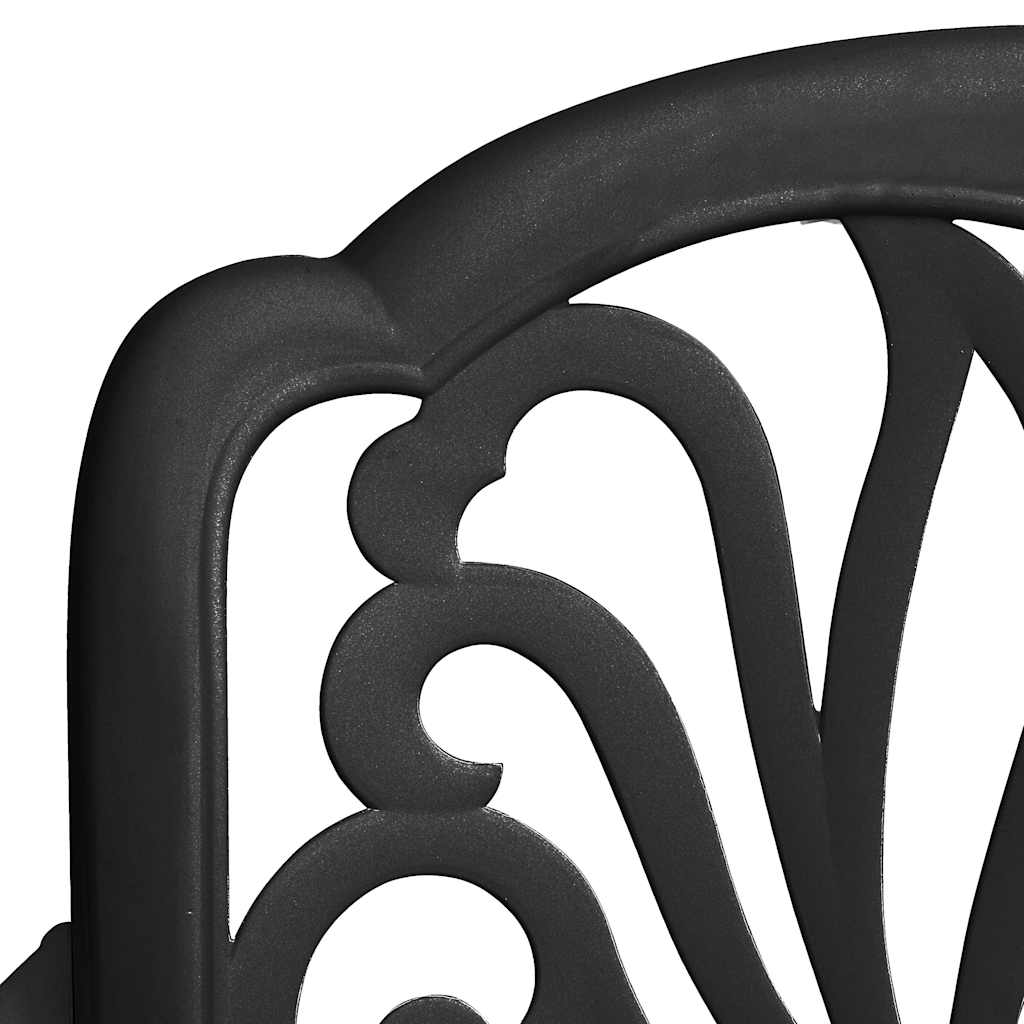 3-dijelni bistro set crni od lijevanog aluminija