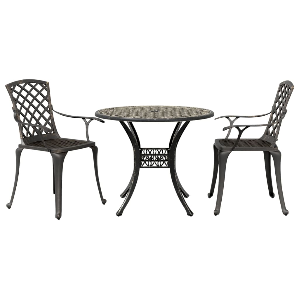 3-dijelni bistro set brončani od lijevanog aluminija