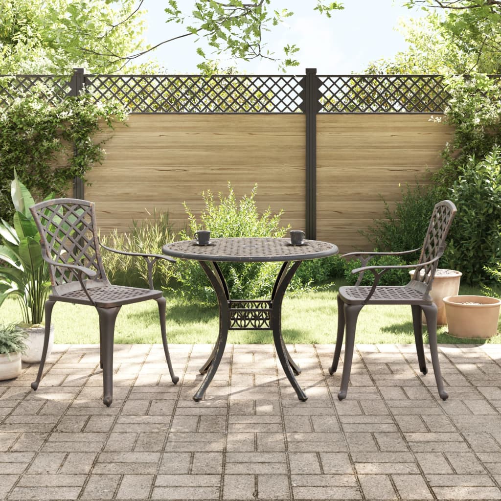 3-dijelni bistro set brončani od lijevanog aluminija