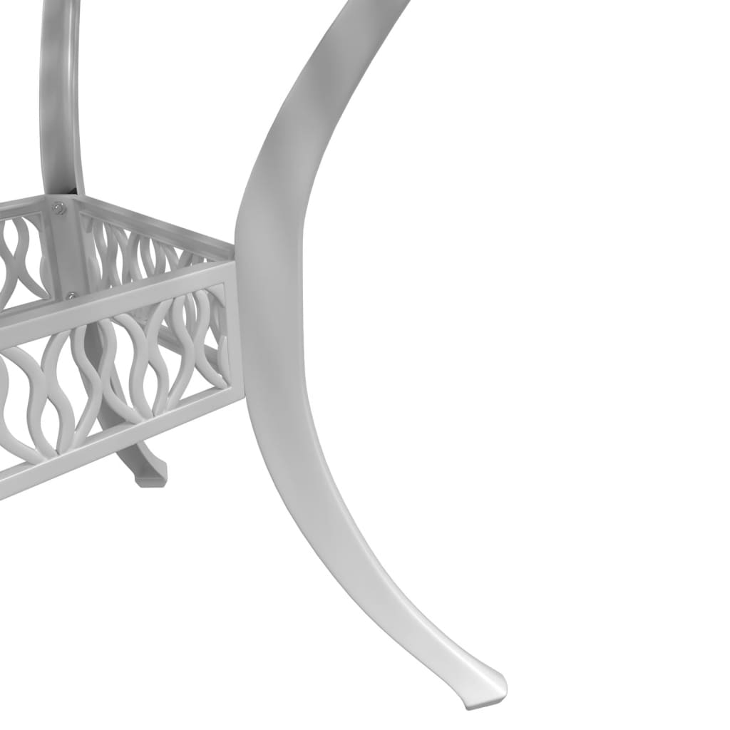 3-dijelni bistro set bijeli od lijevanog aluminija