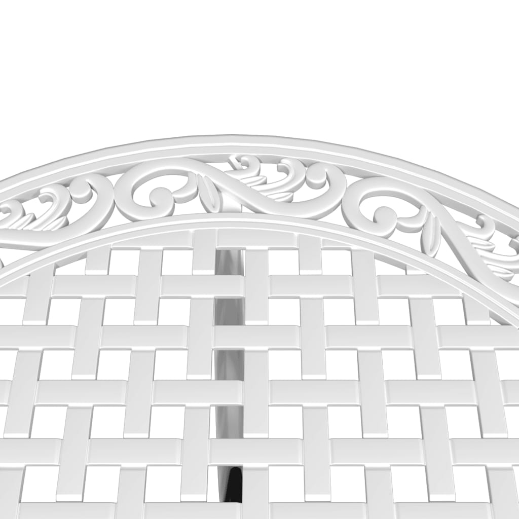 3-dijelni bistro set bijeli od lijevanog aluminija