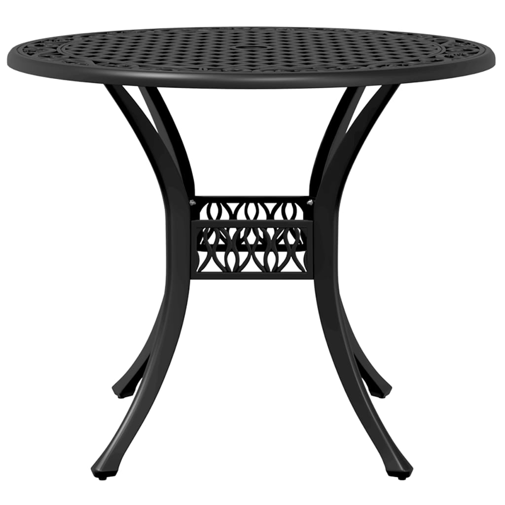 5-dijelni vrtni blagovaonski set crni od lijevanog aluminija