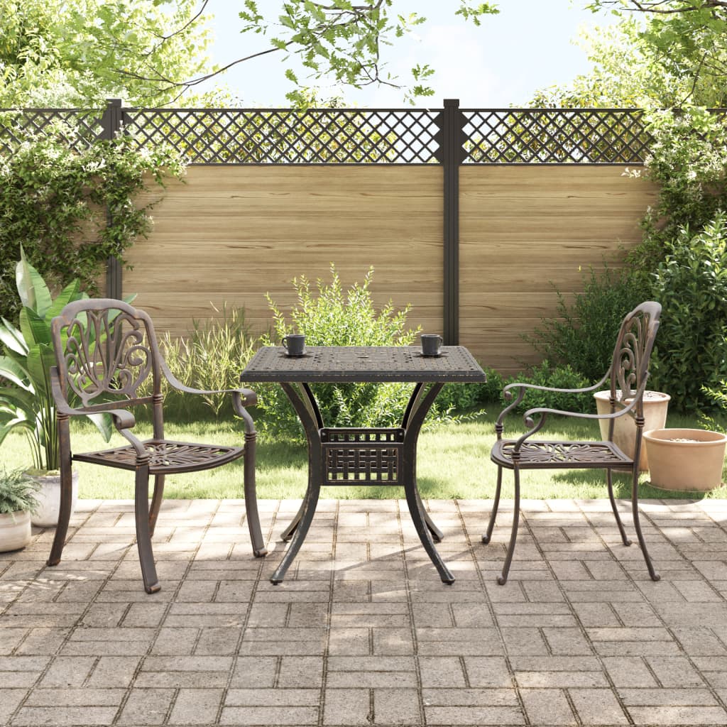 3-dijelni bistro set brončani od lijevanog aluminija