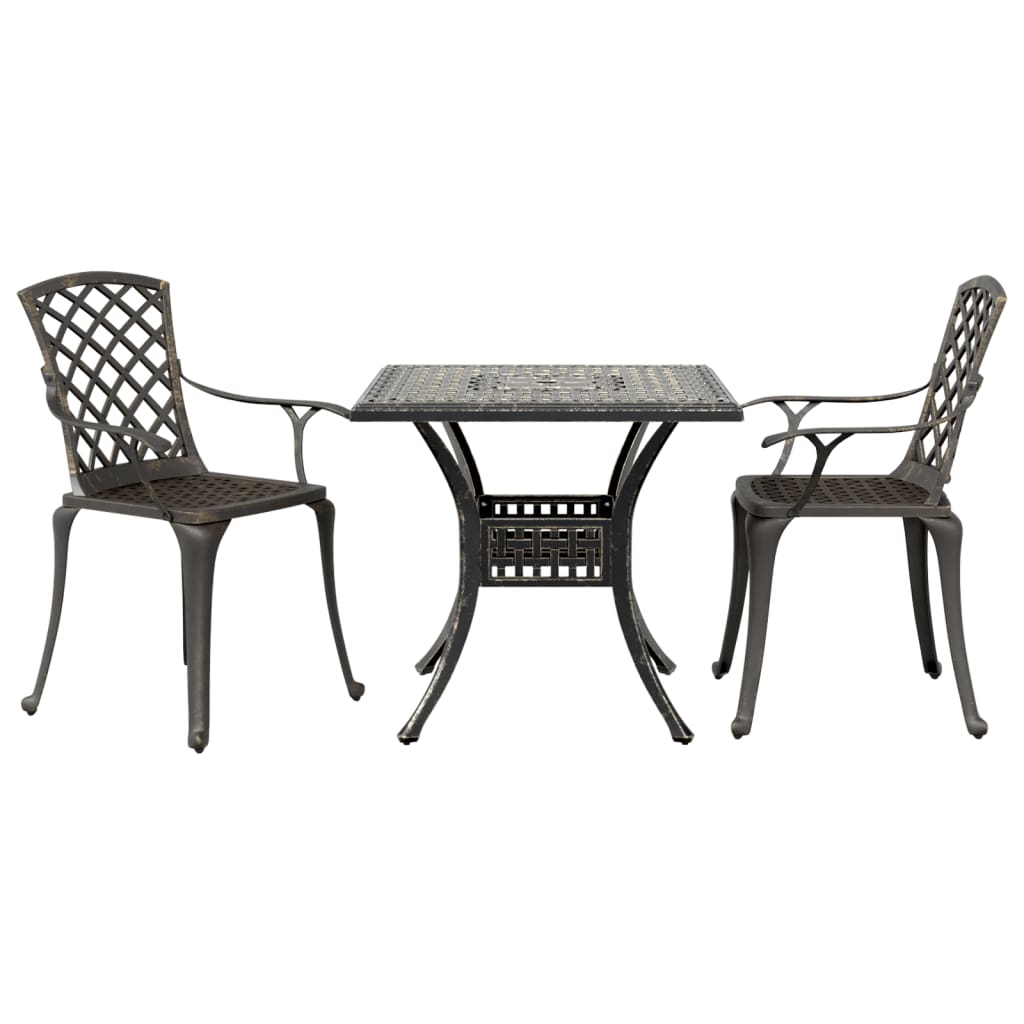 3-dijelni bistro set brončani od lijevanog aluminija