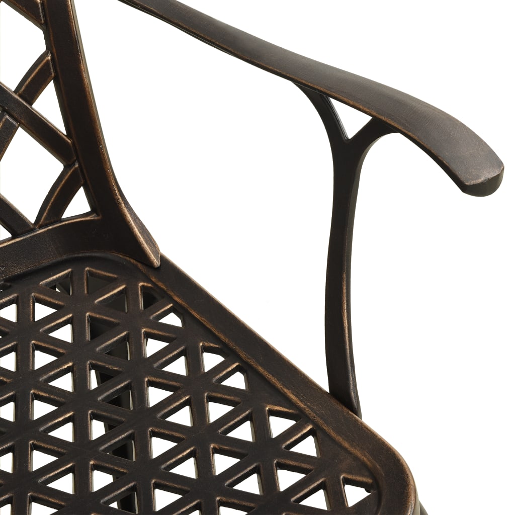 3-dijelni bistro set brončani od lijevanog aluminija