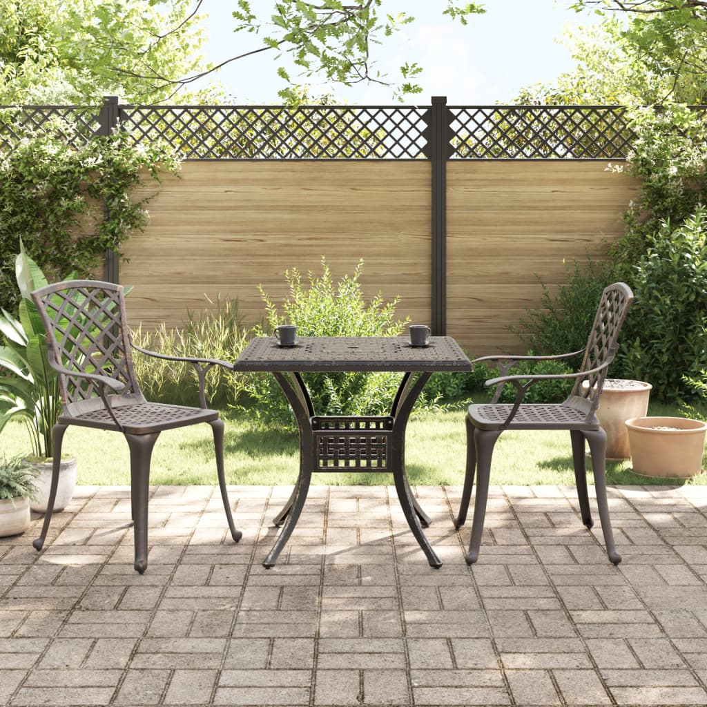 3-dijelni bistro set brončani od lijevanog aluminija