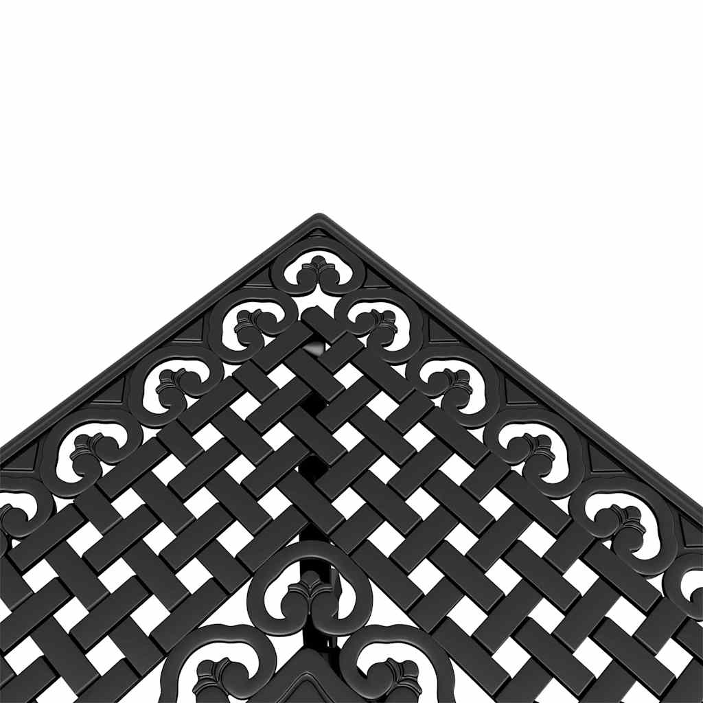 3-dijelni bistro set crni od lijevanog aluminija