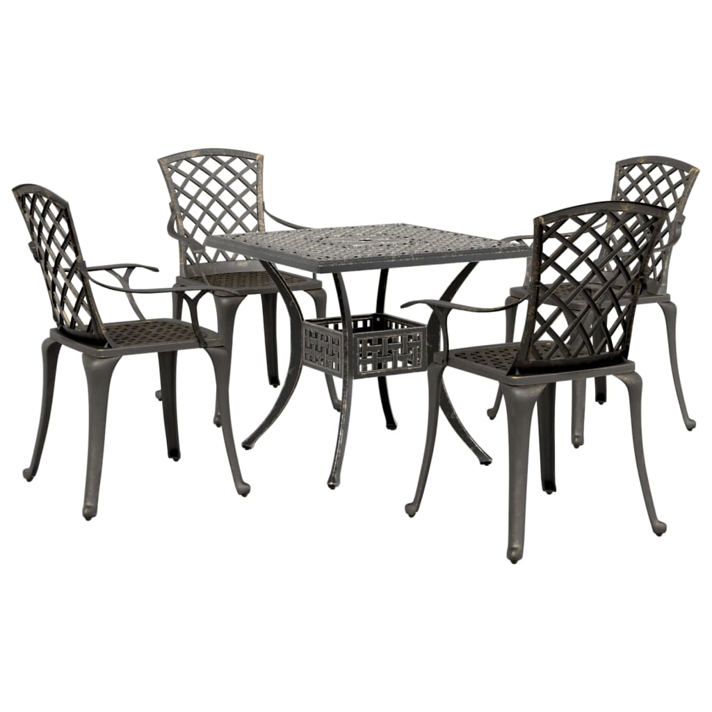 5-dijelni vrtni blagovaonski set brončani lijevani aluminij