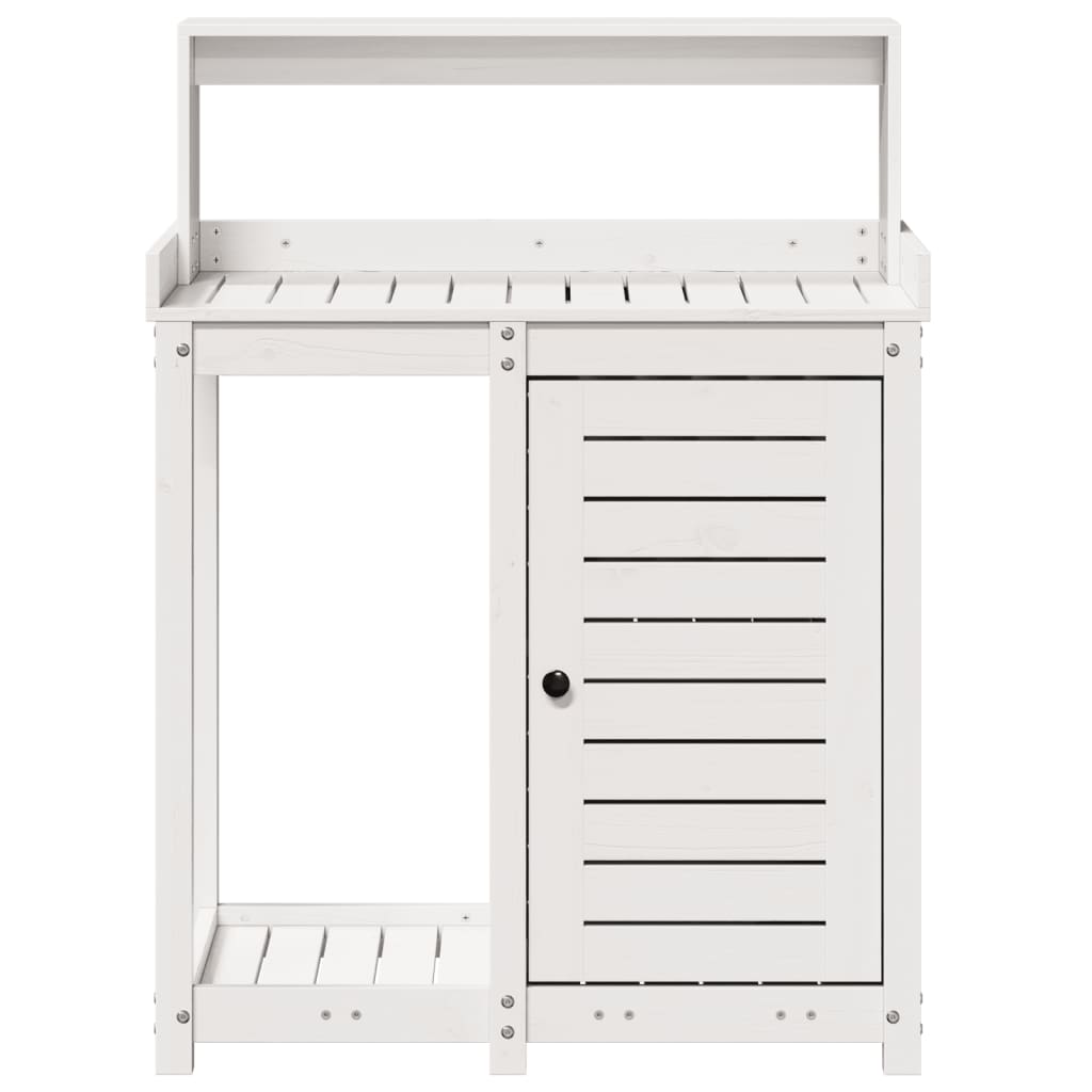 Stol za sadnju s policama bijeli 82,5x50x109,5 cm od borovine