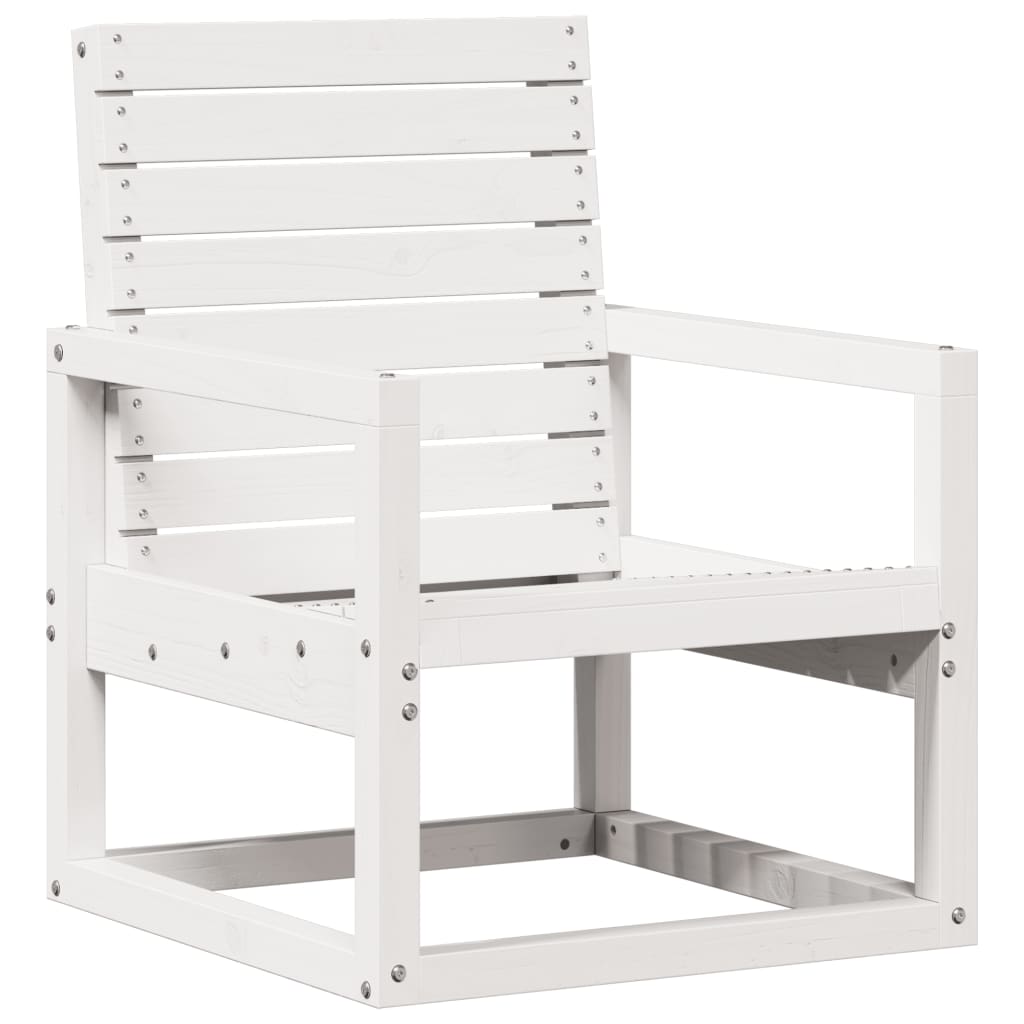 Vrtna stolica bijela 57,5 x 63 x 76 cm od masivne borovine