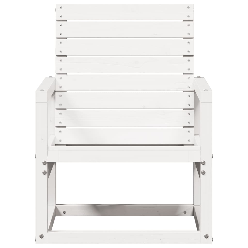 Vrtna stolica bijela 57,5 x 63 x 76 cm od masivne borovine