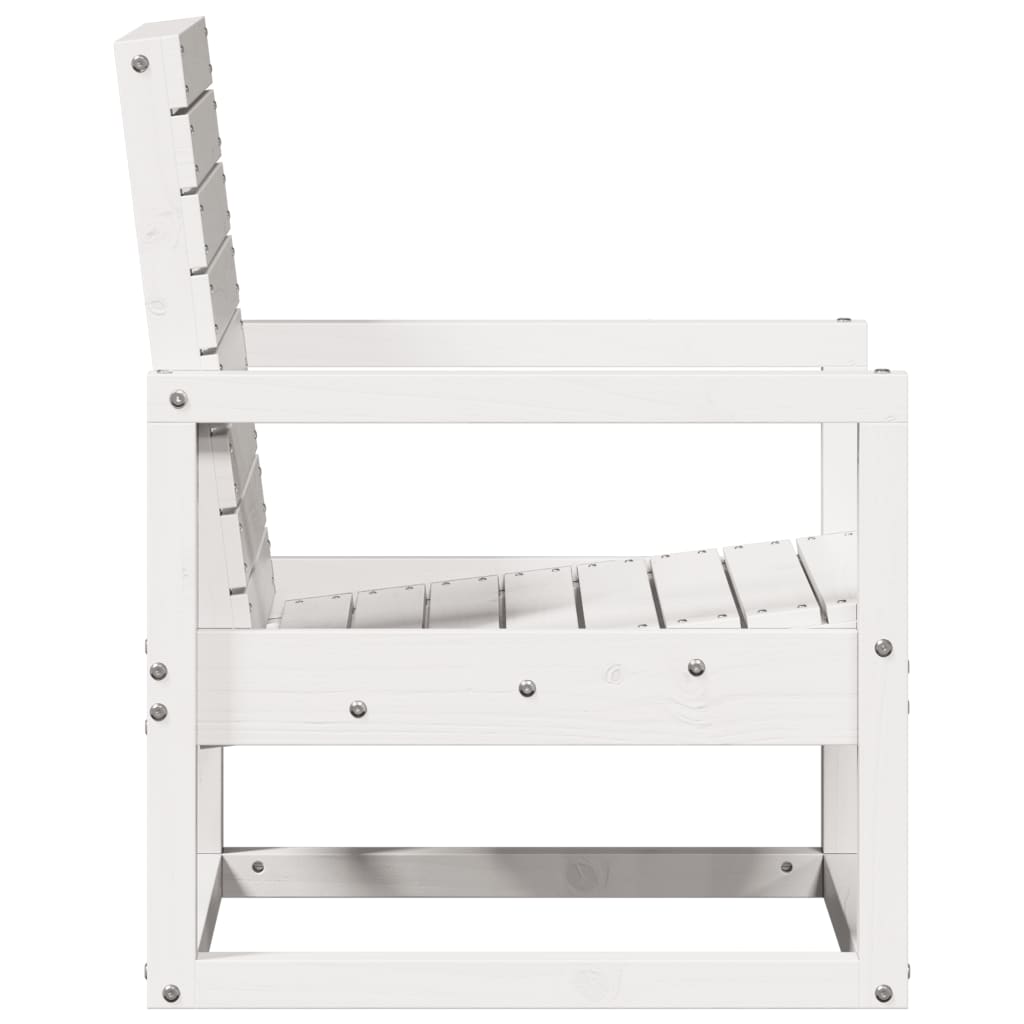 Vrtna stolica bijela 57,5 x 63 x 76 cm od masivne borovine