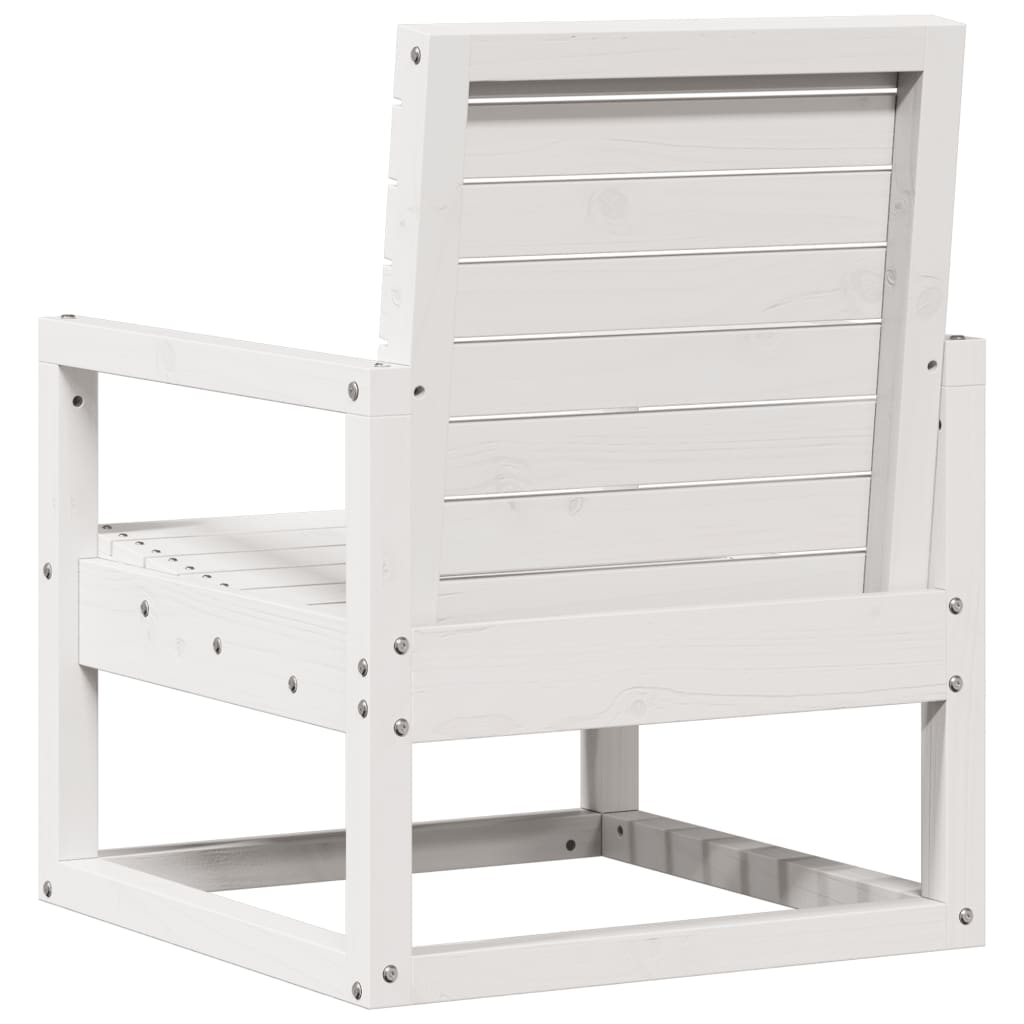 Vrtna stolica bijela 57,5 x 63 x 76 cm od masivne borovine