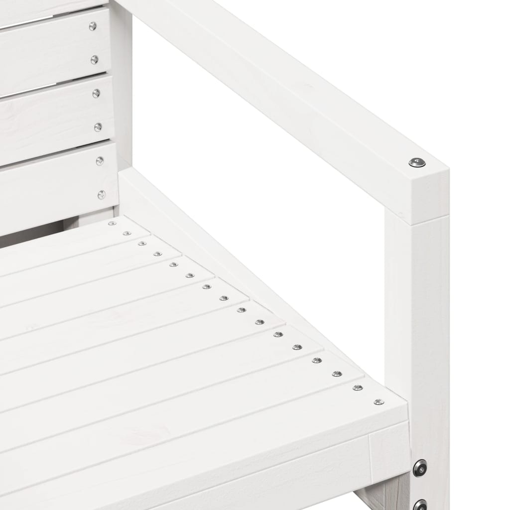 Vrtna stolica bijela 57,5 x 63 x 76 cm od masivne borovine