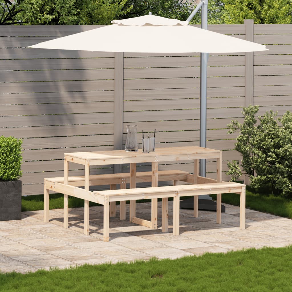 Stol za piknik 160 x 134 x 75 cm od masivne borovine