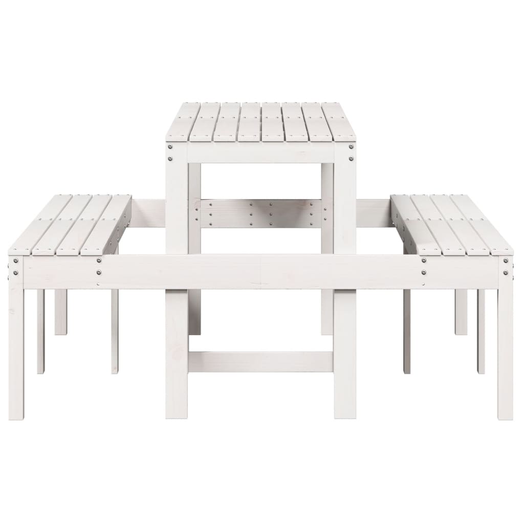 Stol za piknik bijeli 160 x 134 x 75 cm od masivne borovine