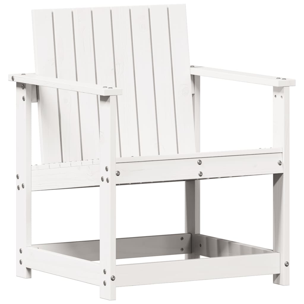 Vrtna stolica bijela 62 x 56 x 77 cm od masivne borovine