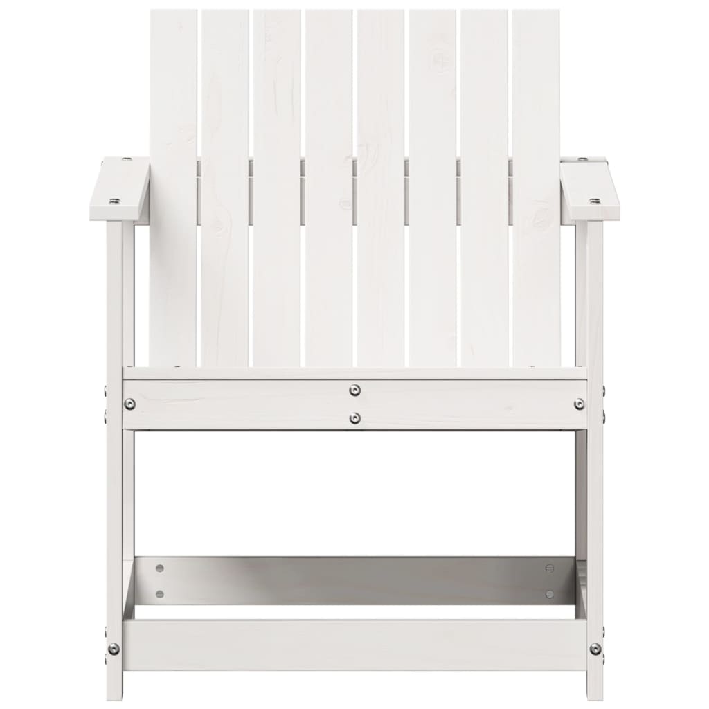 Vrtna stolica bijela 62 x 56 x 77 cm od masivne borovine