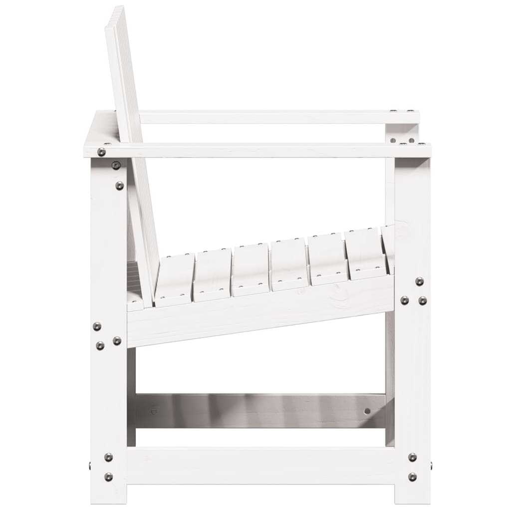 Vrtna stolica bijela 62 x 56 x 77 cm od masivne borovine