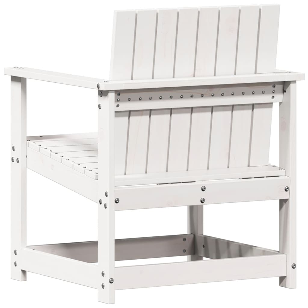 Vrtna stolica bijela 62 x 56 x 77 cm od masivne borovine