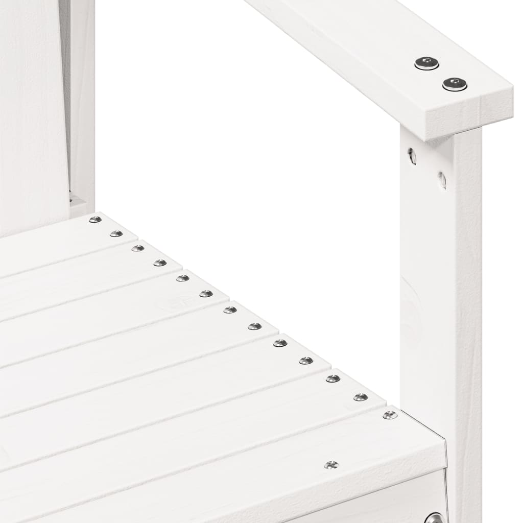 Vrtna stolica bijela 62 x 56 x 77 cm od masivne borovine