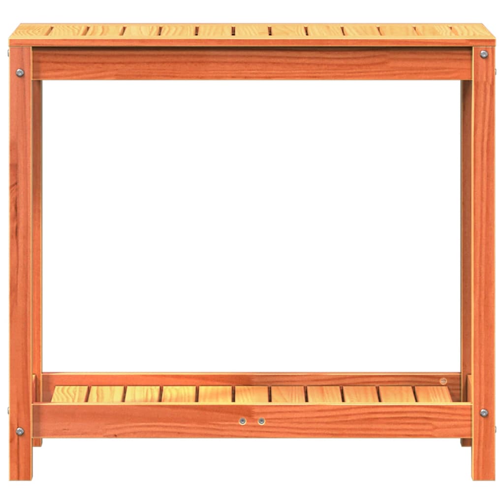Stol za sadnju s policom voštano smeđi 82,5x35x75 cm borovina