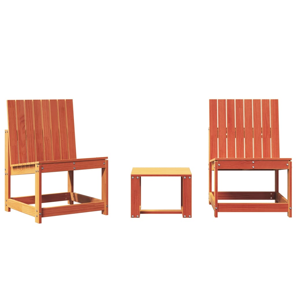 3-dijelna vrtna garnitura voštano smeđa od masivne borovine