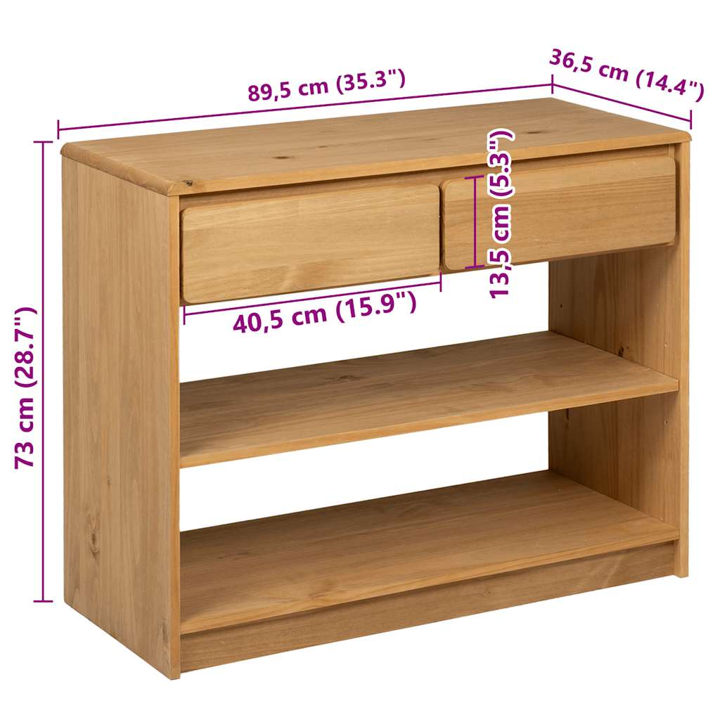 Konzolni stol SAUDA boja hrasta 89,5 x 36,5 x 73 cm od borovine