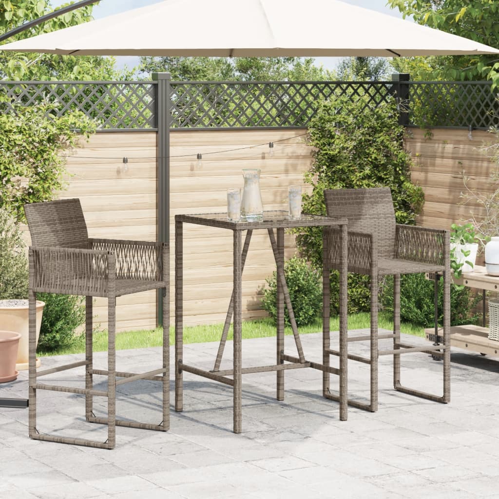 Vanjski barski stol sivi 70 x 70 x 110 cm od poliratana