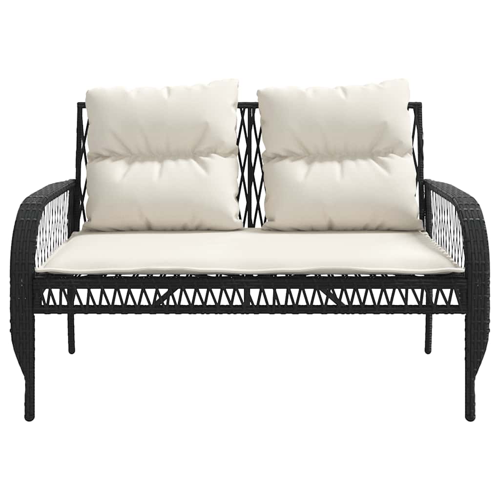 4-dijelni set vrtnih sofa od poliratana s jastucima crni