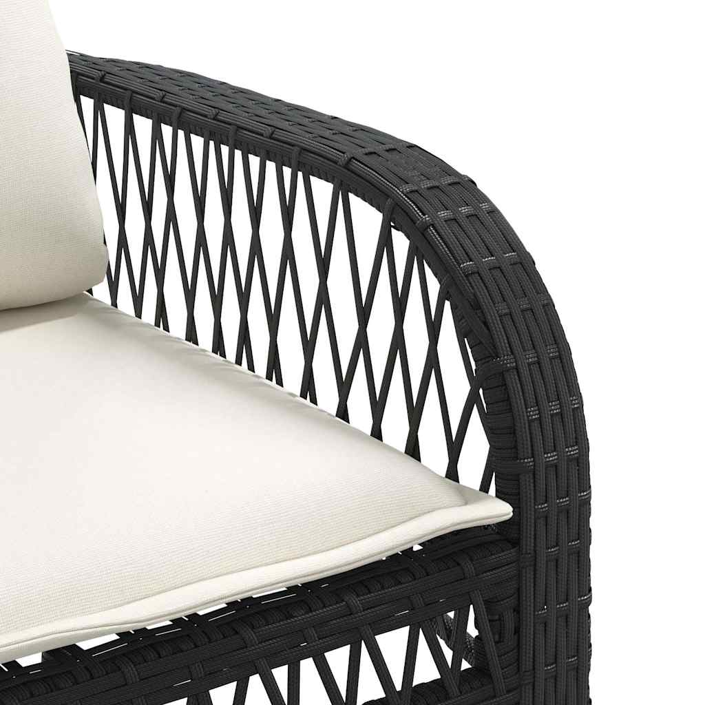 4-dijelni set vrtnih sofa od poliratana s jastucima crni