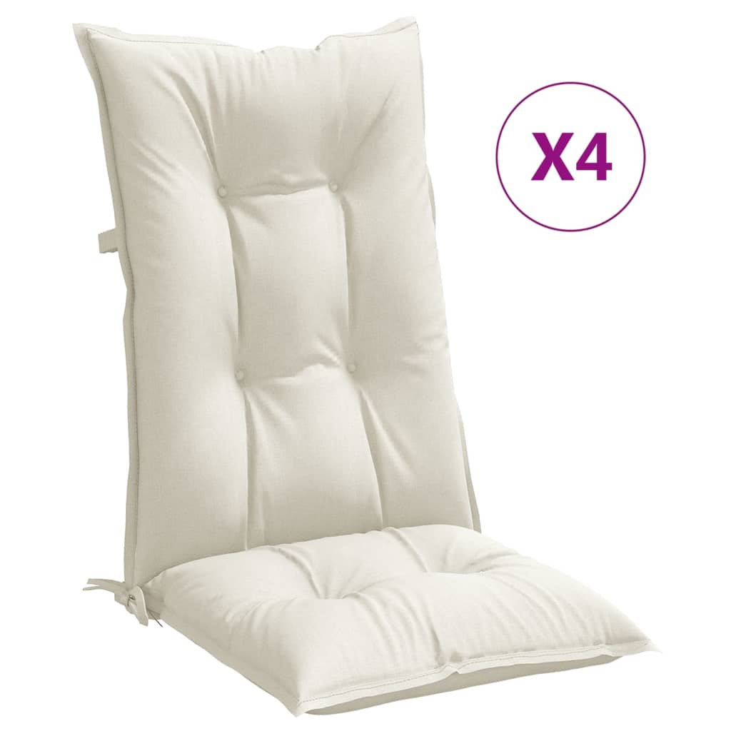 Jastuci za stolice 4 kom prošarano krem 120x50x7 cm tkanina