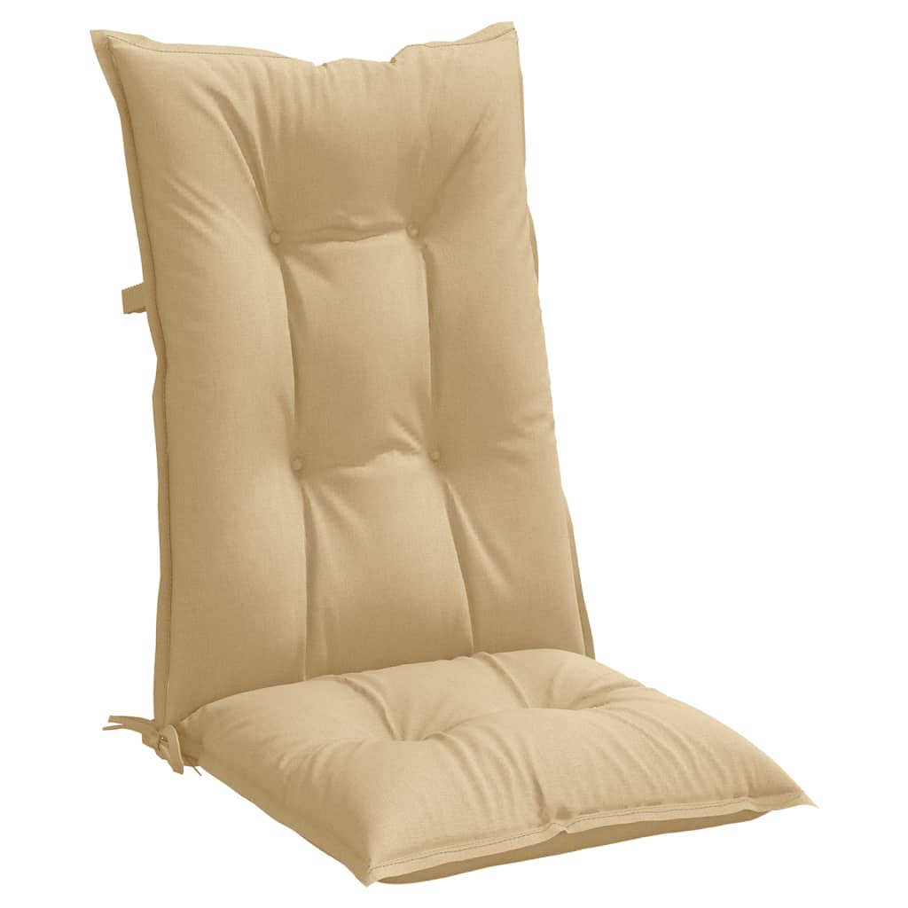 Jastuci za stolice 4 kom prošarano bež 120x50x7 cm od tkanine
