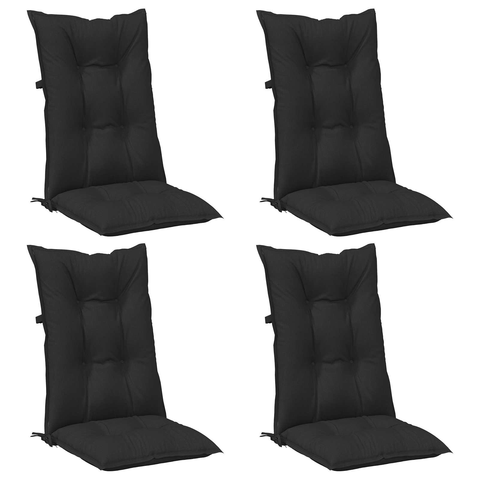 Set Jastučića za Stolicu s Visokim Naslonom 4 pcs Melange Crna