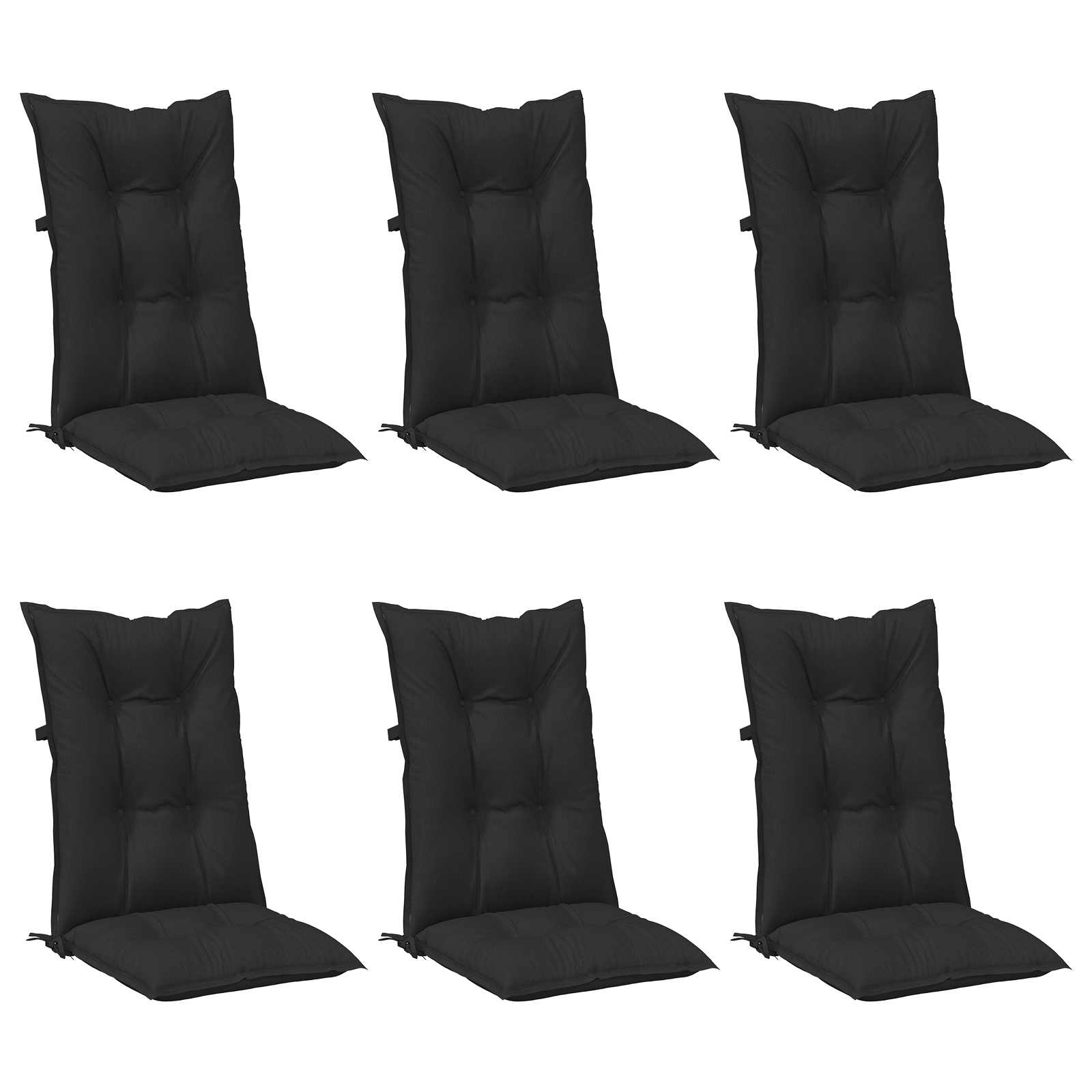 Set Jastučića za Stolicu s Visokim Naslonom 6 pcs Melange Crna