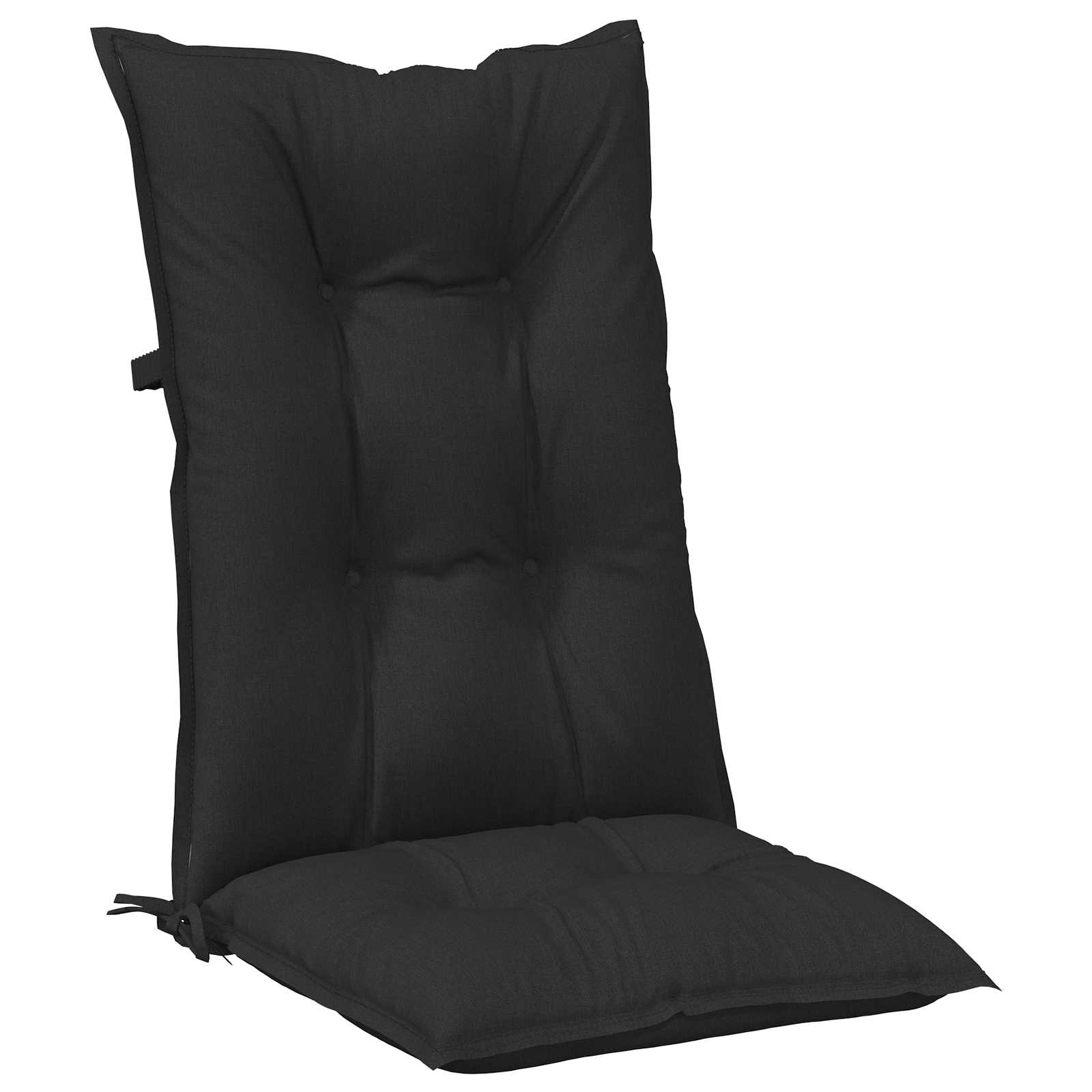 Set Jastučića za Stolicu s Visokim Naslonom 6 pcs Melange Crna