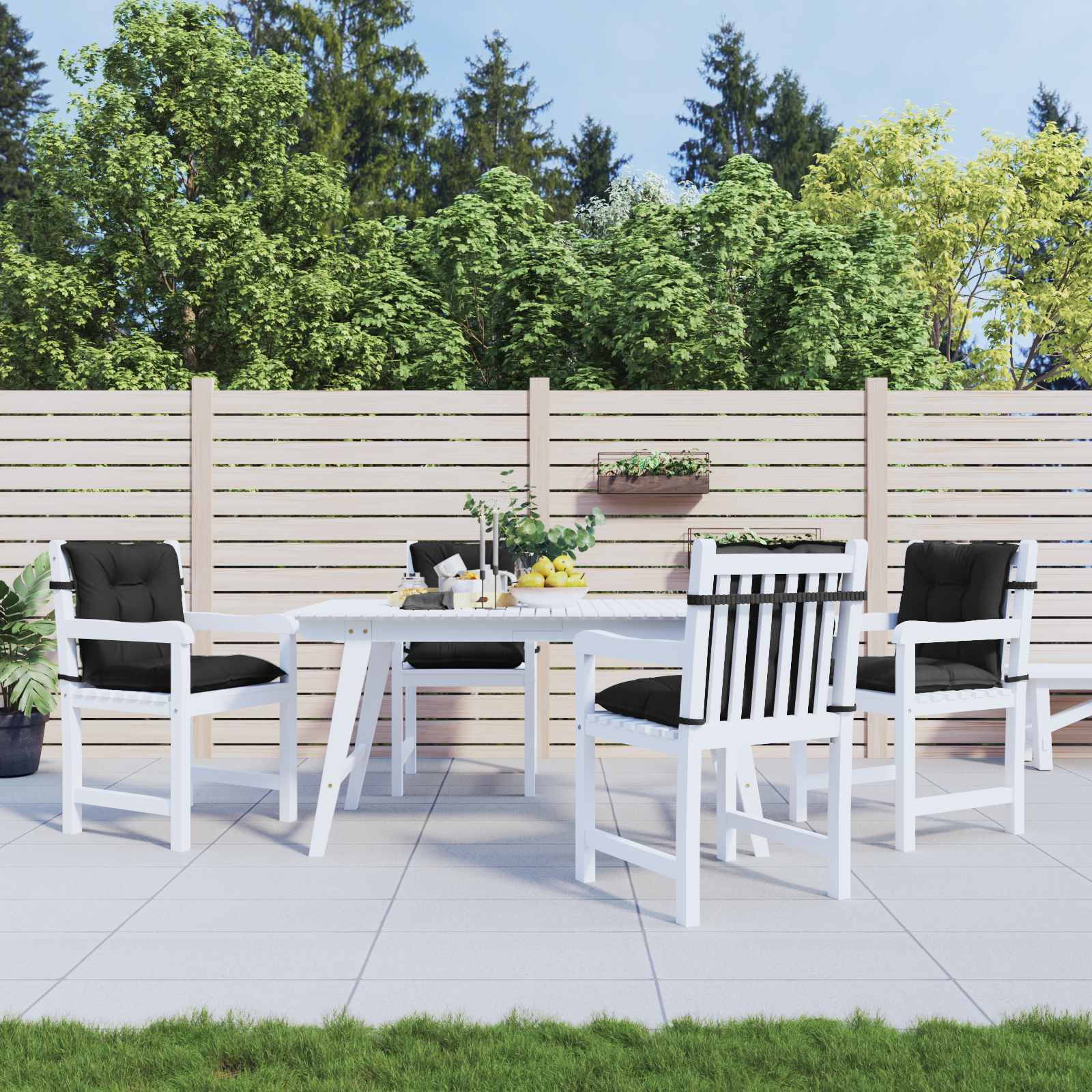 Set jastučića za nisku stolicu 4 pcs Melange crna