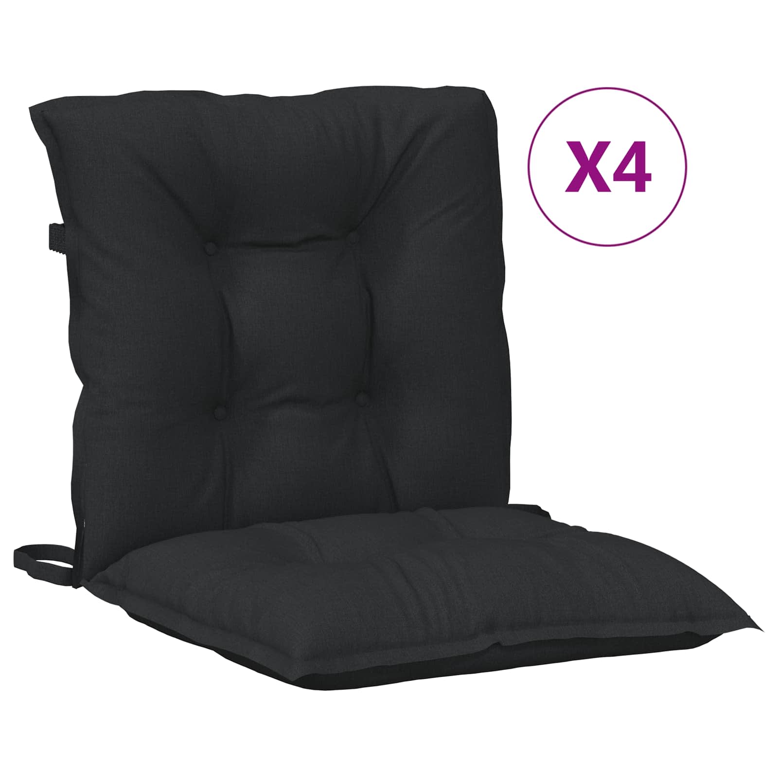 Set jastučića za nisku stolicu 4 pcs Melange crna
