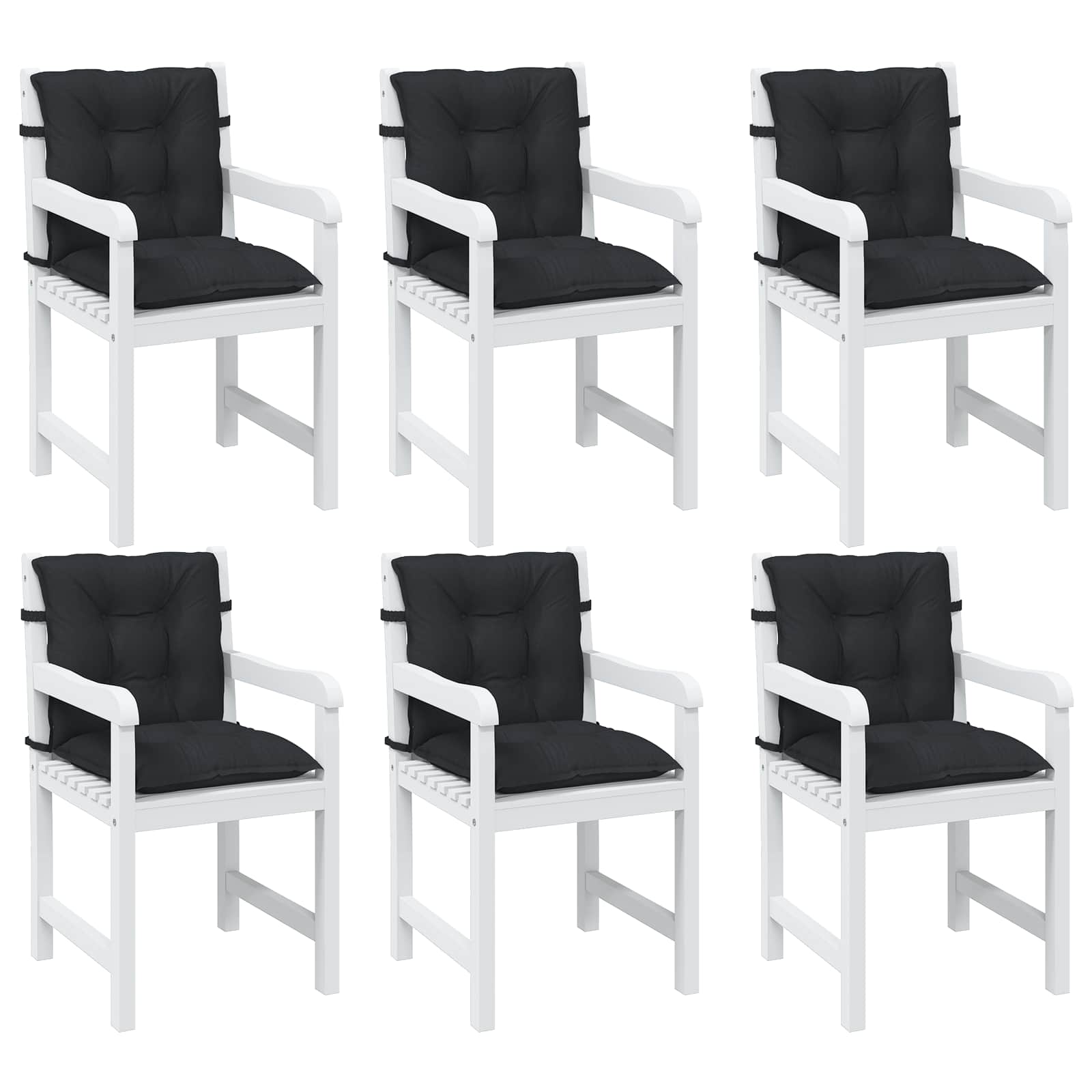 Set jastučića za nisku stolicu 6 pcs Melange crna