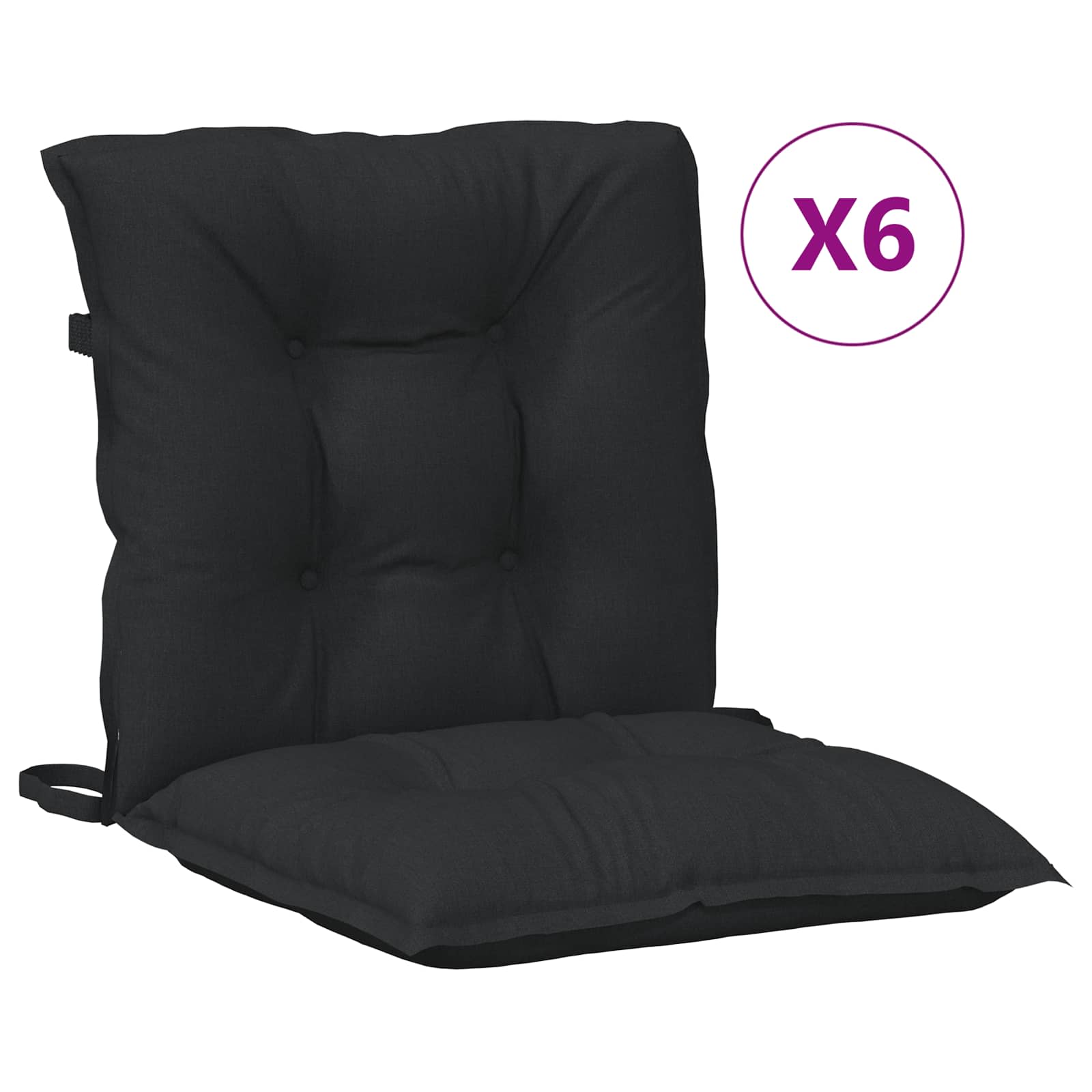 Set jastučića za nisku stolicu 6 pcs Melange crna