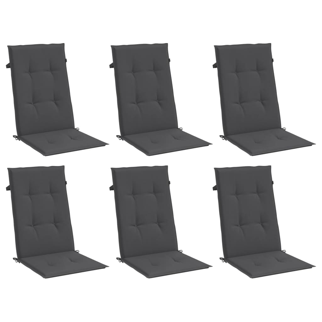 Jastuci za stolice 6 kom prošarano antracit 120x50x4cm tkanina