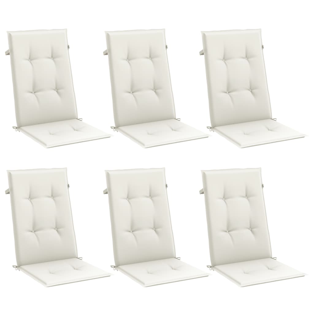 Jastuci za stolice 6 kom prošarano krem 120x50x4 cm tkanina