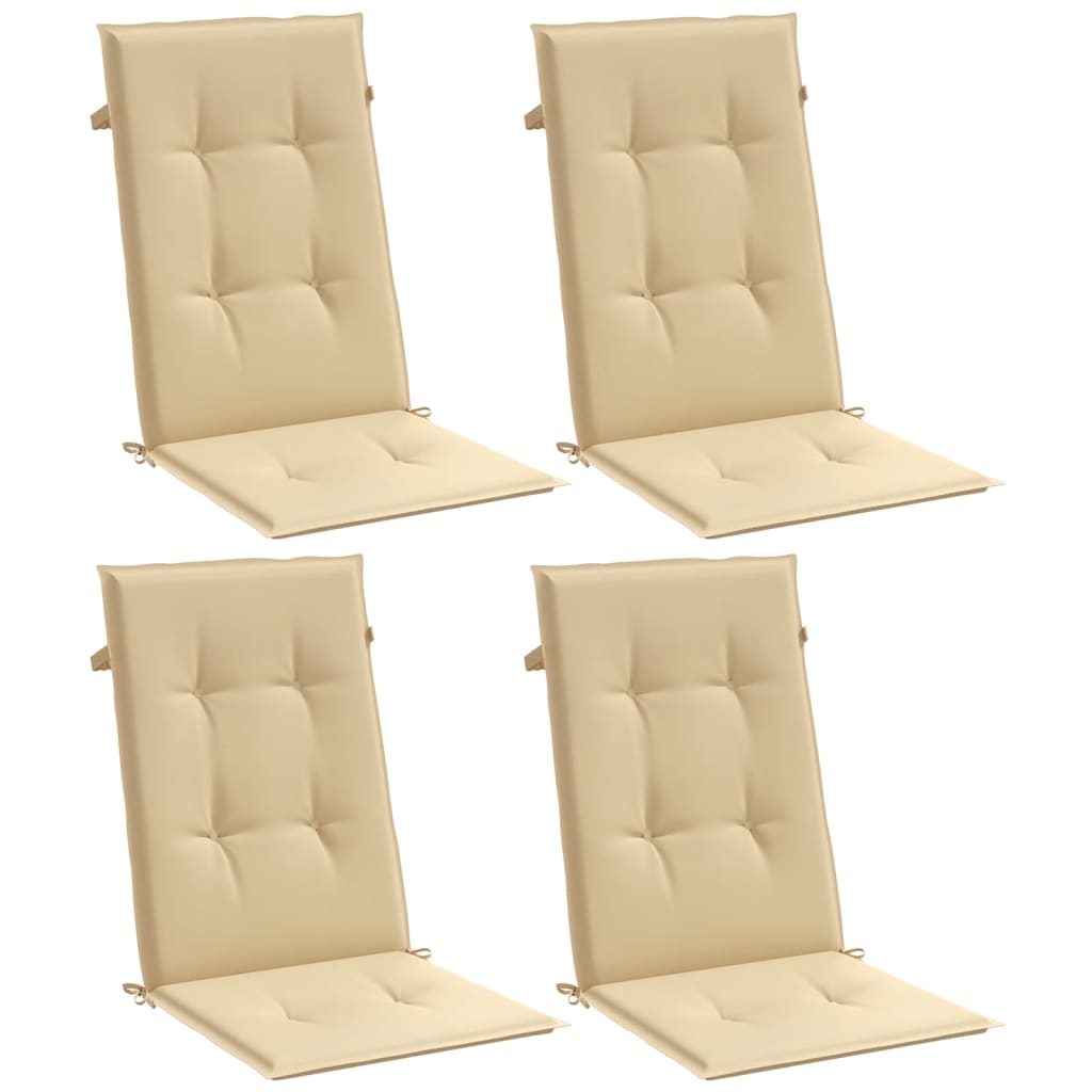 Jastuci za stolice 4 kom prošarano bež 120x50x4 cm od tkanine